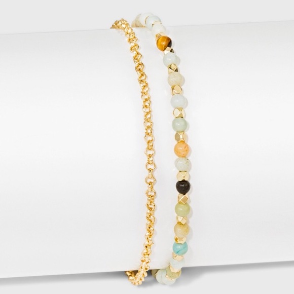 and Jewelry - Nwt double bracelet —Amazonite